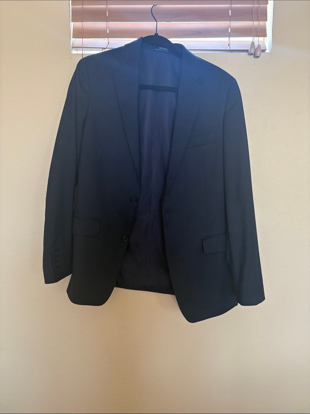 Murano Men's Black Sport Coat - Two-Button Notch Lapel